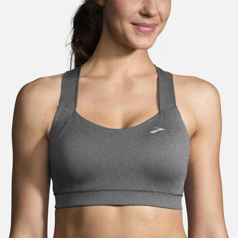 Brooks Uplift Crossback Running Bra - Women's - Grey (28690-DSLF)